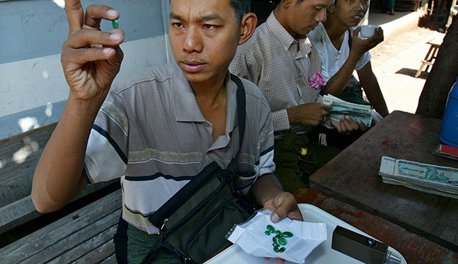 Gem dealer in Myanmar