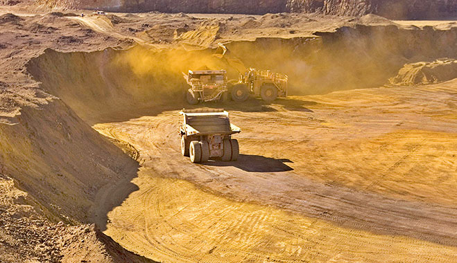 High grade iron ore is loaded at a mine in Western Australia’s Pilbara region