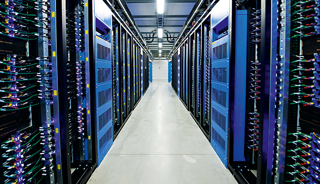 One of Facebook’s data centres. Investment has meant that the company can spend thousands on servers