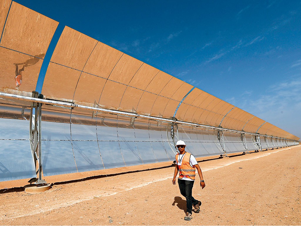The Noor 1 solar power plant in Ouarzazate, Morocco. The country is one of few in the region to have embraced solar power