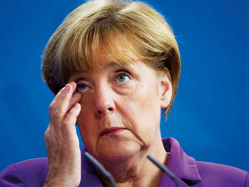 German Chancellor Angela Merkel is known to touch her eye instinctively when she is annoyed