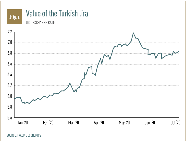 Value of the Turkish Lira