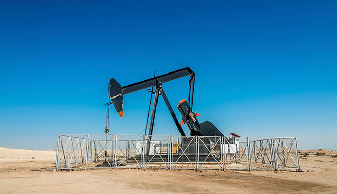 oil industry well pump in desert