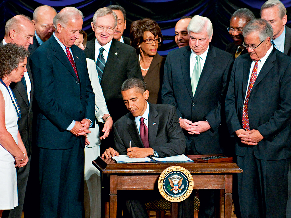 US President Barack Obama signs the Dodd-Frank Wall Street Reform and Consumer Protection Act into law in 2010 - the derivatives industry has seen major changes to its legislation post-Lehman Brothers