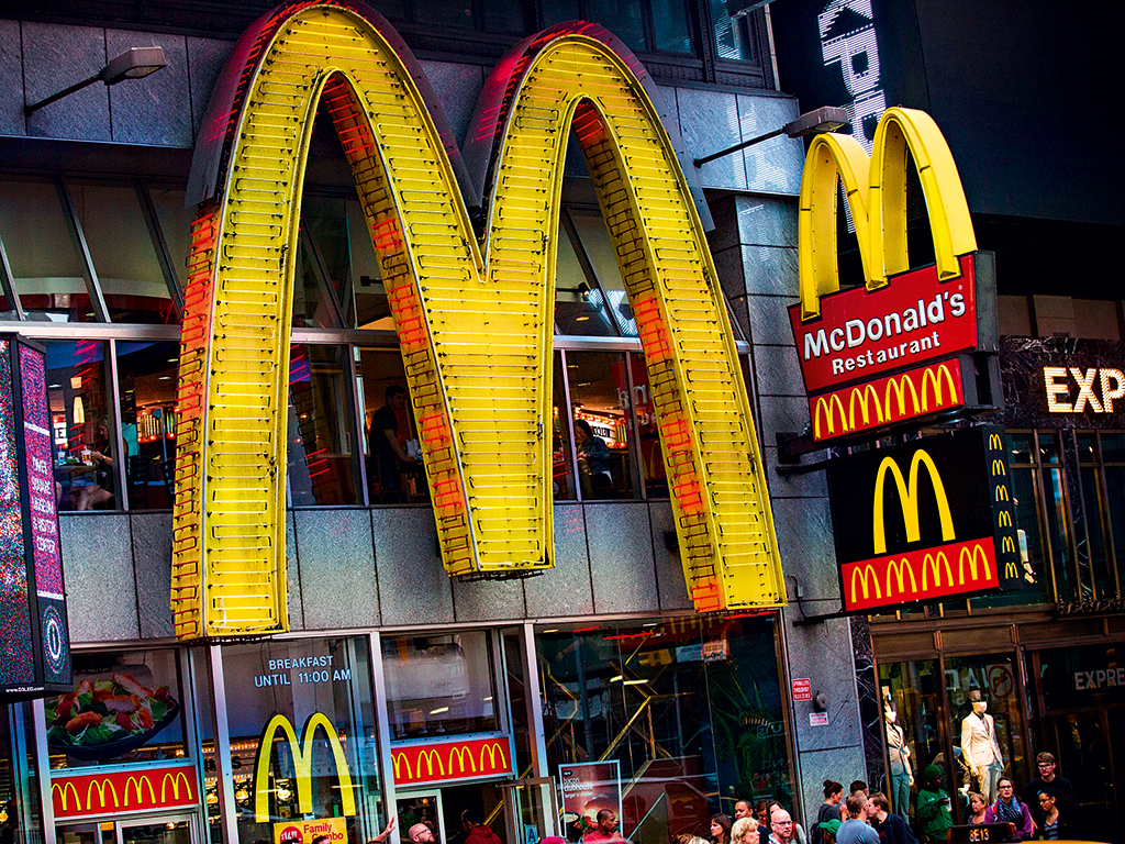 A McDonald’s sign in Times Square, New York City. McDonald’s is part of one company’s ‘Seven Deadly Sins’ investment theme - which also includes British American Tobacco and gun manufacturer Sturm Ruger