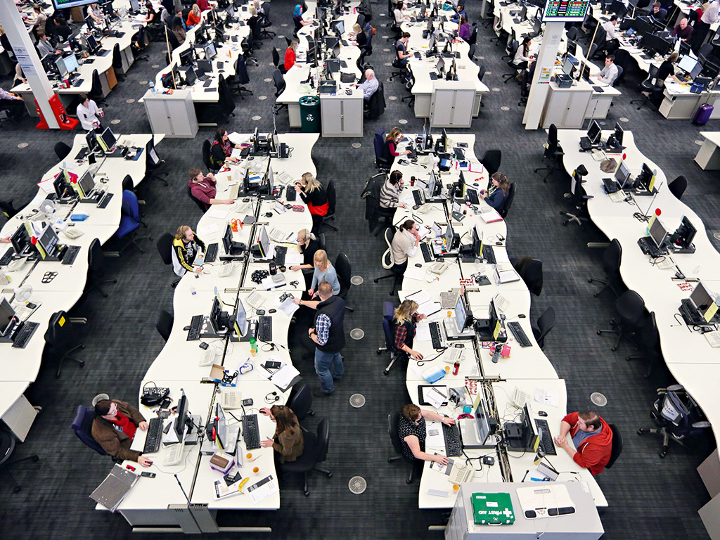 Workers inside HSBC’s call centre, Leeds, UK. The Office of Fair Trading (OFT) has said that the personal current account market lacks competition, and fails to consider consumers’ best interests