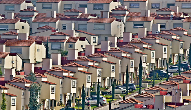 Houses constructed in Atizapan municipality, Mexico. The country's housing sector has undergone a major transformation