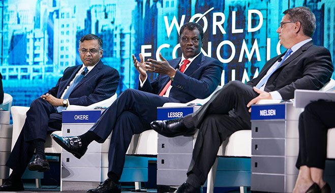 CWG CEO Austin Okere speaks at the WEF Annual Meeting of the New Champions