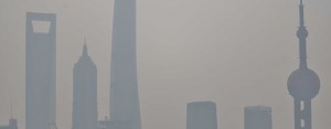 Heavy smog in Shanghai, China. The country is taking bold steps to reduce its strong levels of air pollution