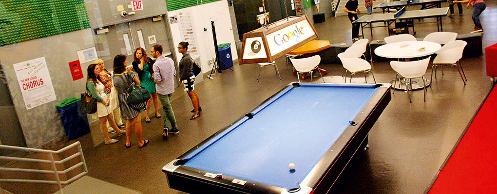 The games room in a Google office. Companies spend thousands on perks to lure and retain top talent