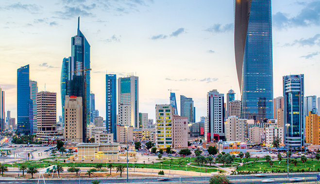 A view of the city skyline and central business district of Kuwait City, Kuwait. KIB has risen to become one of the most successful institutions in the country