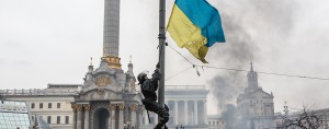 Scenes from last year's conflict in Ukraine. Following a dramatic year, the country's economy has been as troubled as its international relations. The IMF has intervened with an emergency bailout