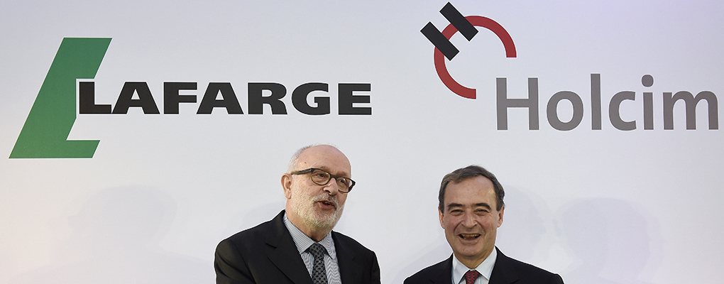 Bruno Lafont and Rolf Soiron (of Lafarge and Holcim, respectively) meet to discuss the merger of their two companies. The latter has since withdrawn from the deal, after its financial performance proved considerably strong than that of Lafarge