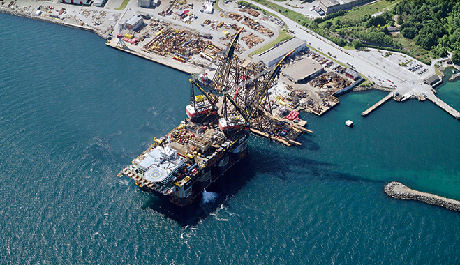 The Norsk Metallretur Stavanger AS oil rig in Randaberg, Norway