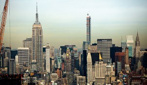 Manhattan’s skyline, with many high-rise and exclusive condos. Foreign property investment is increasing in the city