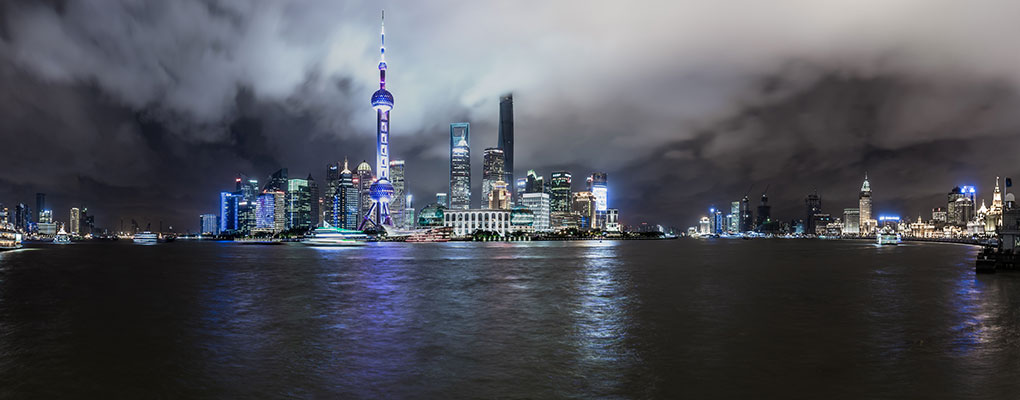Shanghai, China, at night. The IMF has warned that an economic slowdown in the country does not necessarily signal a crisis, but a "natural reaction" to problems in the global economy
