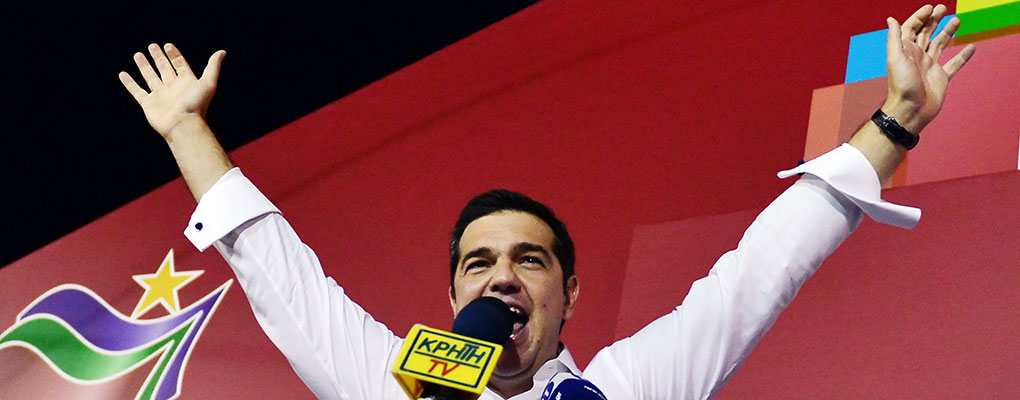 Alexis Tsipras celebrates Syriza's victory in Greece's second general election of 2015. Despite the win, it was narrow and historically low numbers of people voted