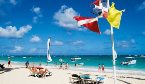 View of Bavaro Beach in Punta Cana, Dominican Republic. Tourism has improved along with the banking sector in the country