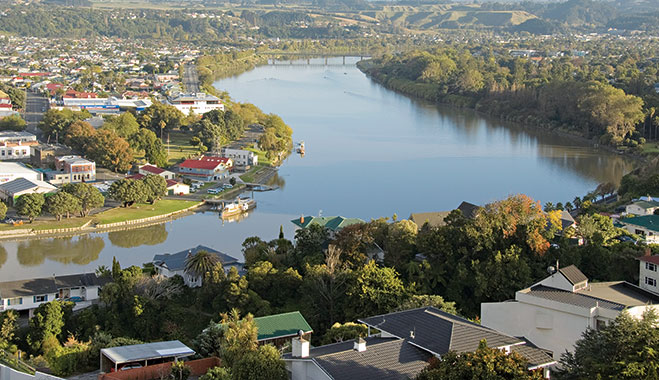 A view of Whanganui, North Island, New Zealand. In June this year the city was hit by severe flooding, affecting a number of insurance policies