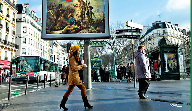 A Parisian billboard transformed into a work of art by Etienne Lavie (etiennelavie.fr)