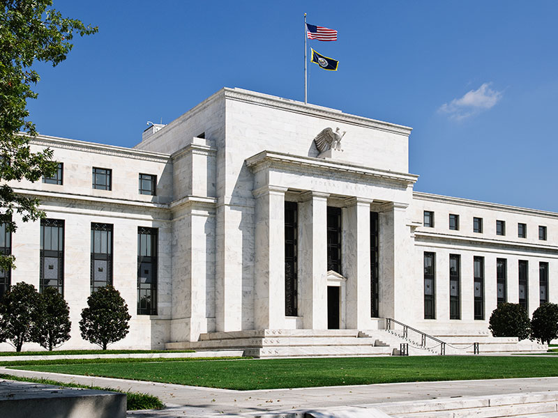 The US Federal Reserve Building in Washington DC. The Fed has declined to raise interest rates due to concerns over low inflation