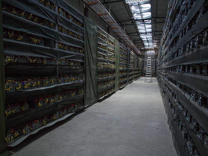 HaoBTC's Bitcoin mine, near Kongyuxiang, China. The value of Bitcoin surged to a three-year high during the first day of trading in 2017