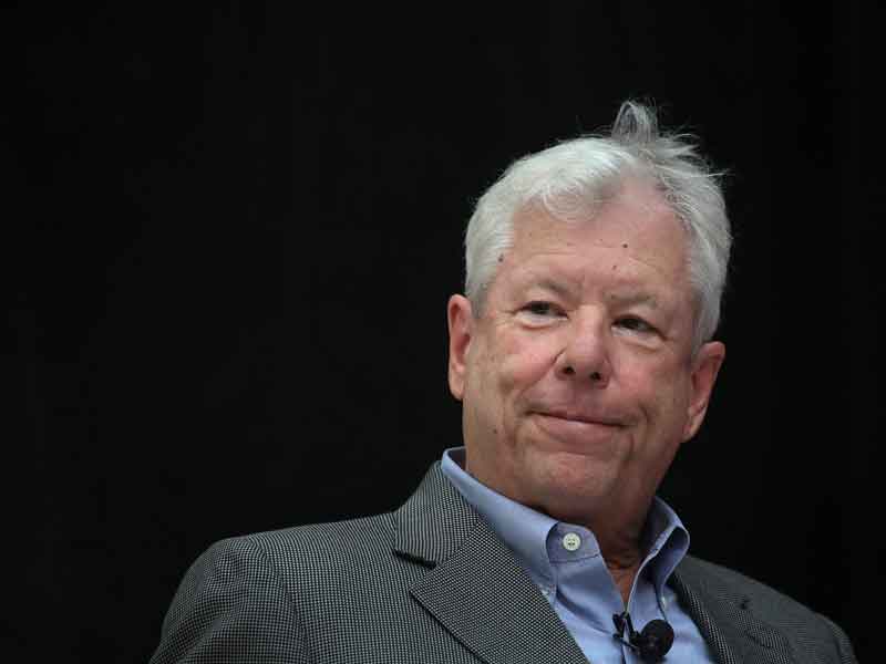 Professor Richard Thaler speaks to guests after being awarded the 2017 Sveriges Riksbank Nobel Prize in Economic Sciences for his research in the field of behavioral economics