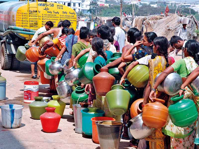 High levels of contamination leave those living in slums with extreme water scarcity