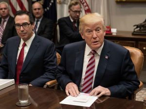 Trump speaks at a meeting with business leaders on tax reform earlier this year