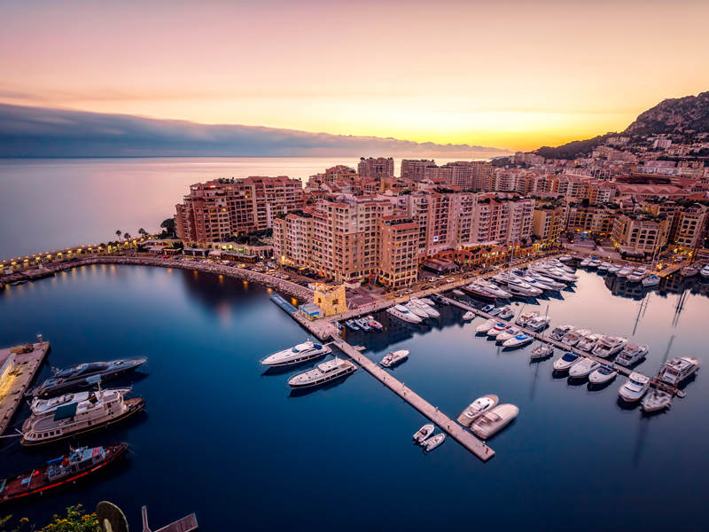 Monte Carlo, in the Principality of Monaco. The country is home to a well established and impressively diverse financial services sector