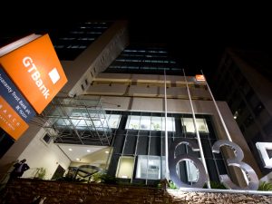 Guaranty Trust Bank's headquarters in Lagos, Nigeria. The bank is enabling more people across Africa access to crucial banking services