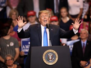 President Trump speaking at a rally in Pennsylvania. His protectionist policies have been particularly problematic to Europe; forcing it to question its allegiances and global standing