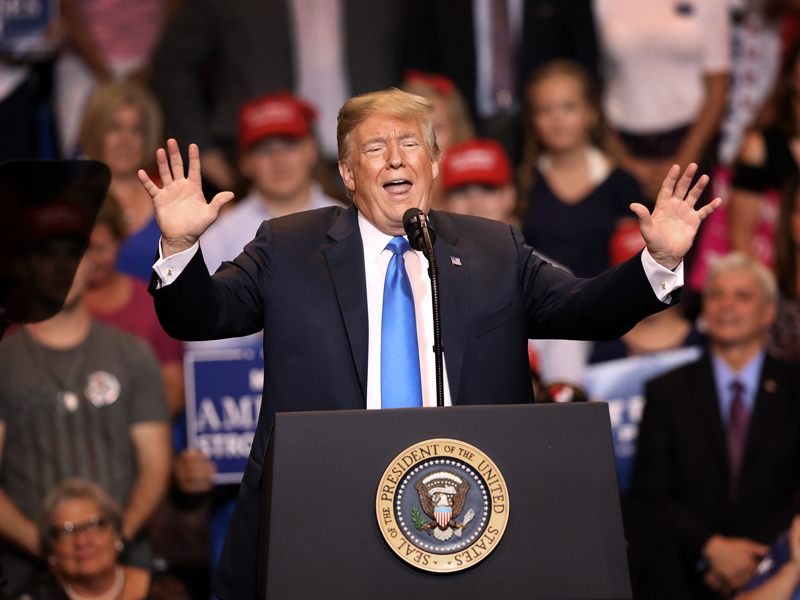 President Trump speaking at a rally in Pennsylvania. His protectionist policies have been particularly problematic to Europe; forcing it to question its allegiances and global standing