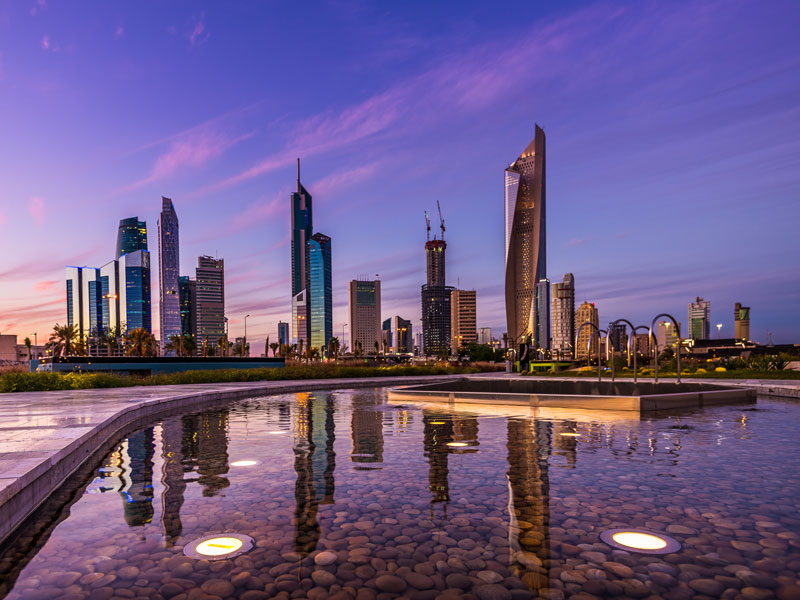 Kuwait City, the capital of Kuwait. The country is benefiting from fintech developments as they are helping to improve and simplify financial processes