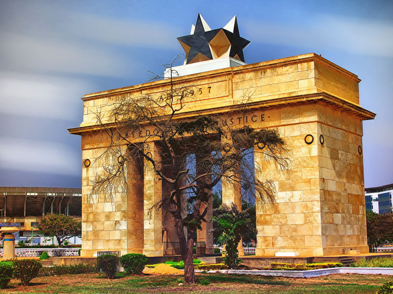 The Independence Arch in Accra, Ghana. The African country continues to underperform economically despite its wealth of human talent and abundance of natural resources