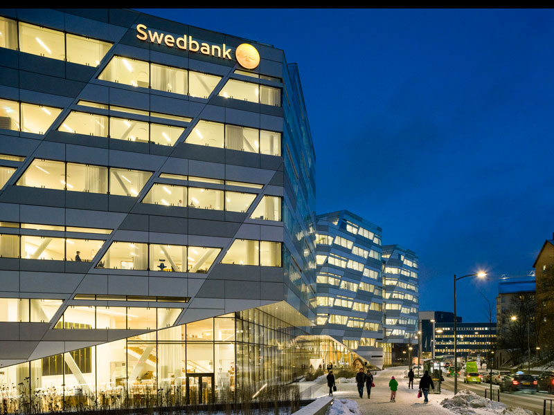 Swedbank head office in Stockholm, Sweden. There is an atmosphere of suspicion surrounding Nordic banks at present following the scandal that recently engulfed Denmark’s Danske Bank