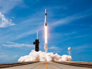 A SpaceX rocket launches from Cape Canaveral, US