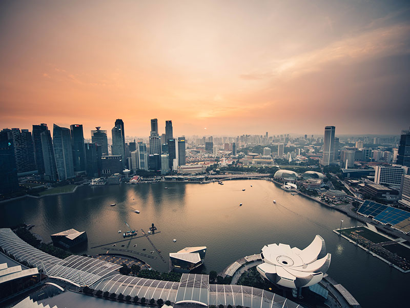 Evening over Singapore marina